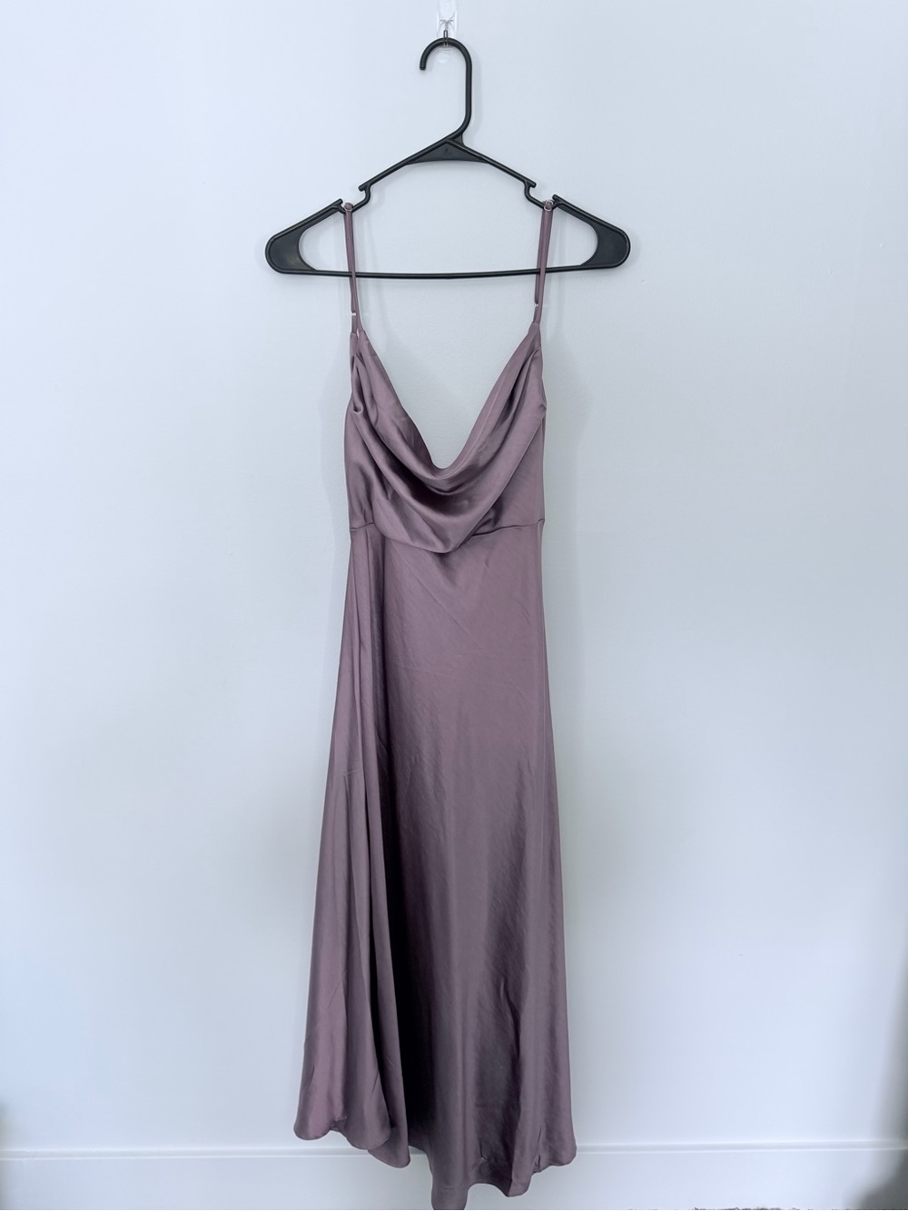 Elegant Mauve Slip Dress with Cowl Neck